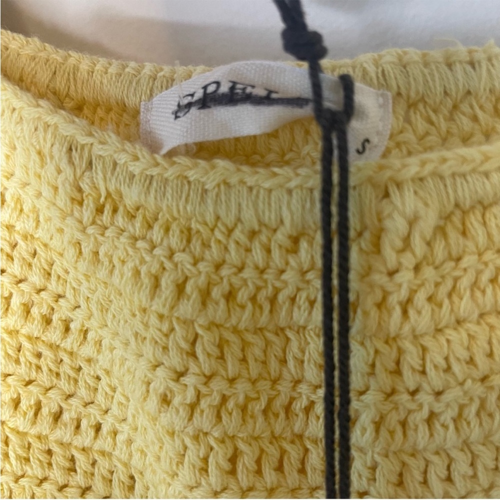 NWT Spell Crochet Doily Puff Sleeve Grannycore Cottagecore Mini Dress Small - Picture 9 of 13